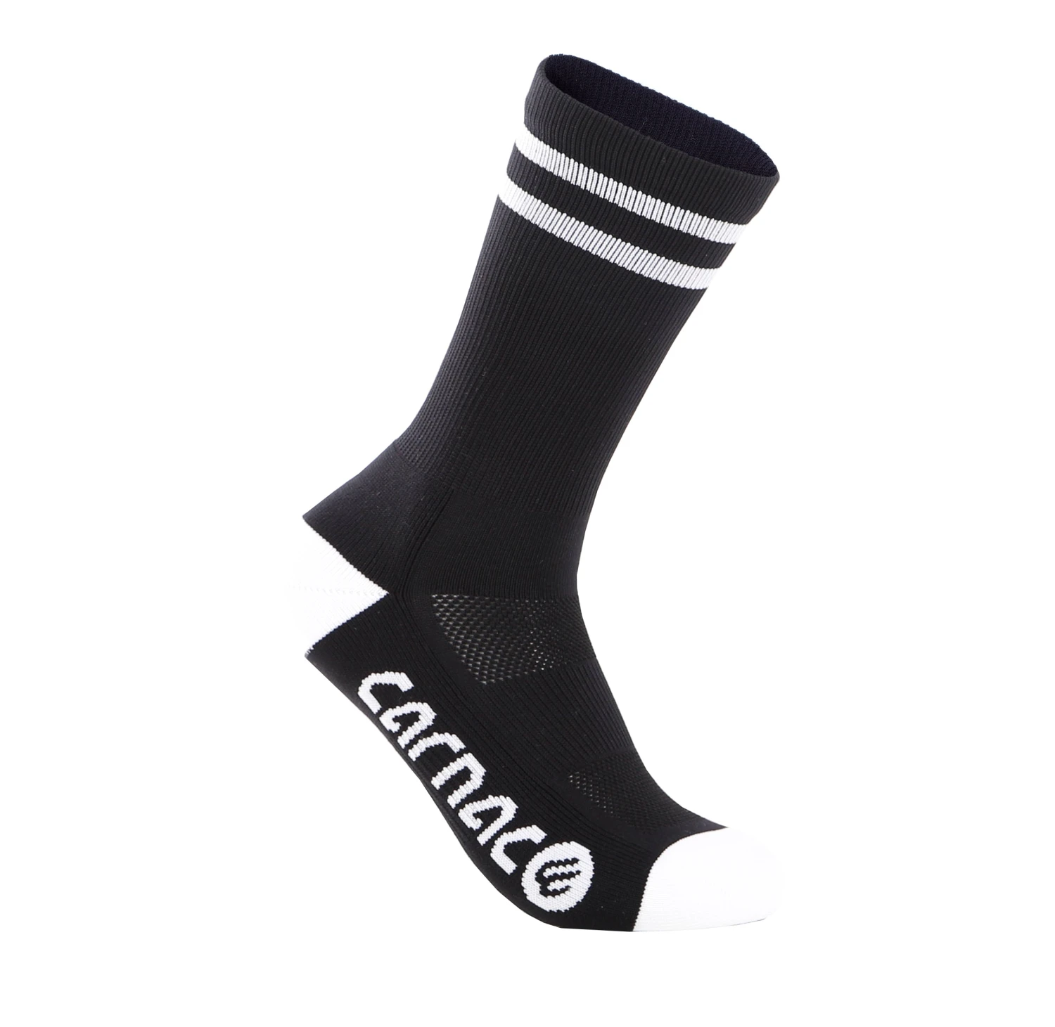 Carnac Stripe Perform Cycling Socks / Black & White 1 Carnac Stripe Perform Cycling Socks / Black & White