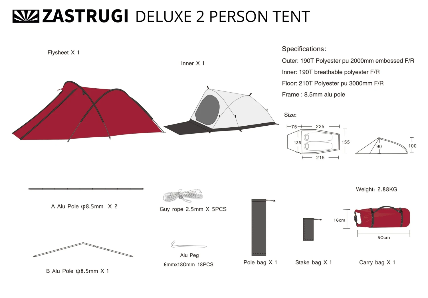 Zastrugi Deluxe 2 Person Tent 5 Zastrugi Deluxe 2 Person Tent - Image 5