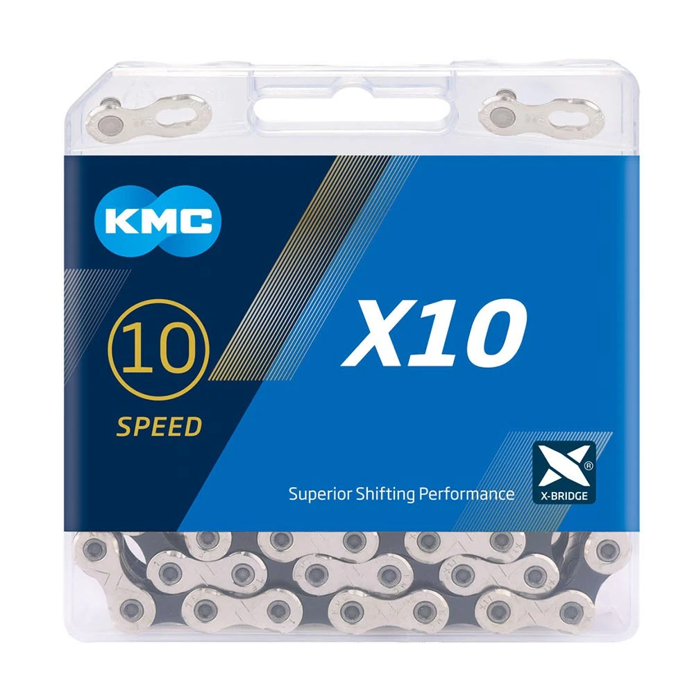 KMC X10 10 Speed Chain / 114 / Silver/Black 1 KMC X10 10 Speed Chain / 114 / Silver/Black