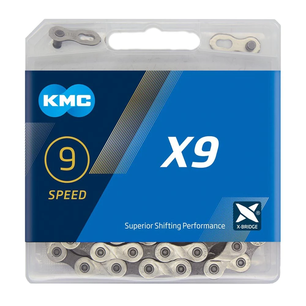KMC X9 9 Speed Chain / 114 / SIlver/Grey 1 KMC X9 9 Speed Chain / 114 / SIlver/Grey