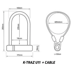 Zefal K-Traz U11 Bicycle Cable Lock -Best Bike Shop zl331 02